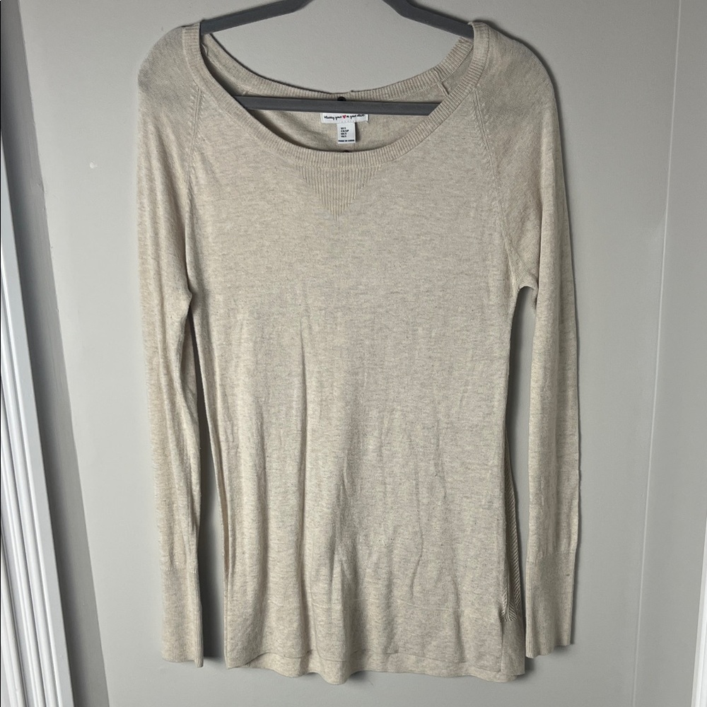 Chic Beige Long Sleeve Top